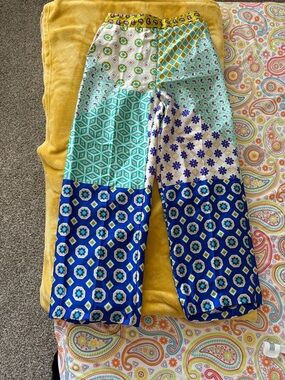 Patchwork Blue & Teal Pants